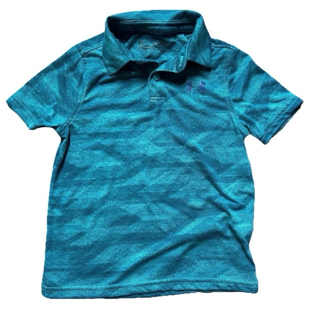 Boys Under Armour Blue Polo Golf Shirt Size XS (4/5)